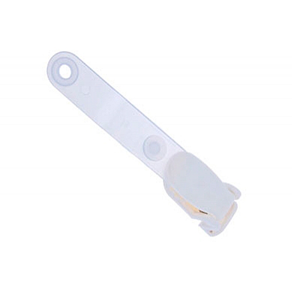 Metalfri hvid seleclips med hvidt plastnæb i ABS plast, velegnet til bl.a. sundhedssektoren m.m. Fra RD Data