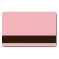 lyserødt plastikkort, Pink plastkort med blank overflade og LoCo magnetstribe