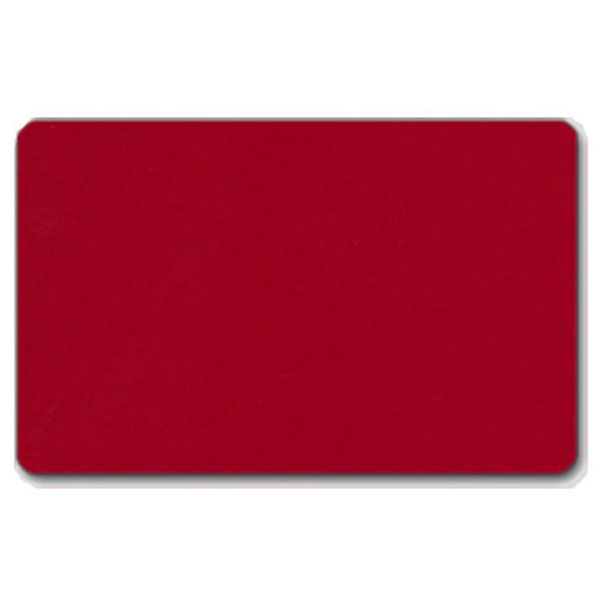 Fødevaregodkendt plastkort, rødt gennemfarvet, blank overflade, ISO standard, fra RD Data