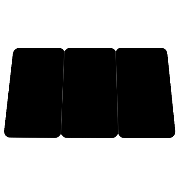 Plastkort sort, 3-delt
