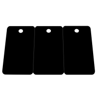 Plastkort sort, 3-delt m. hul